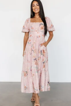 Sale Baltic Born Annabeth Midi Dress | Blush Floral BlushFloral