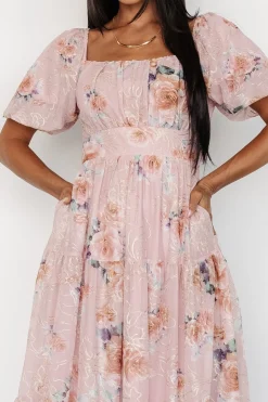 Sale Baltic Born Annabeth Midi Dress | Blush Floral BlushFloral