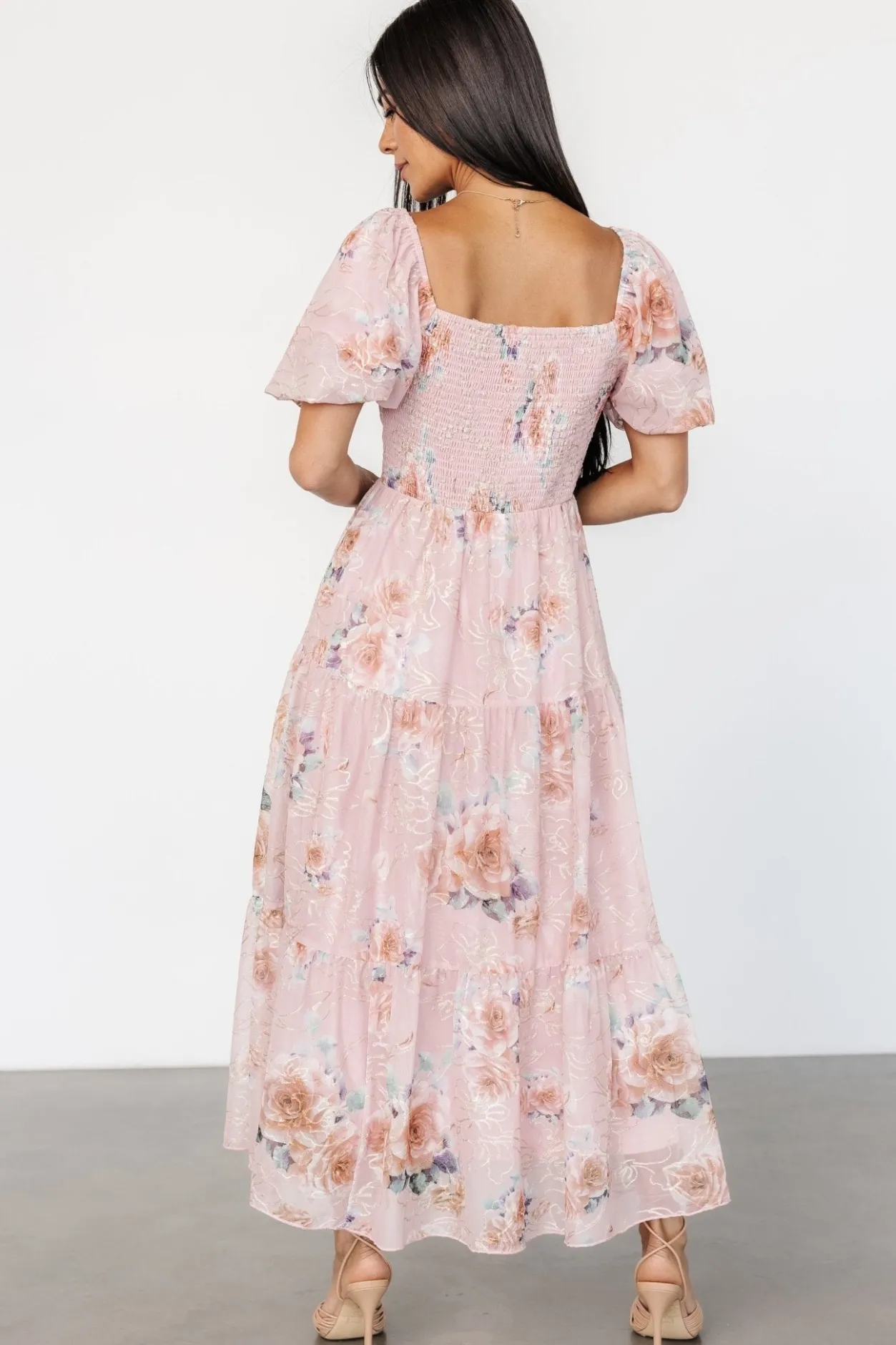 Sale Baltic Born Annabeth Midi Dress | Blush Floral BlushFloral