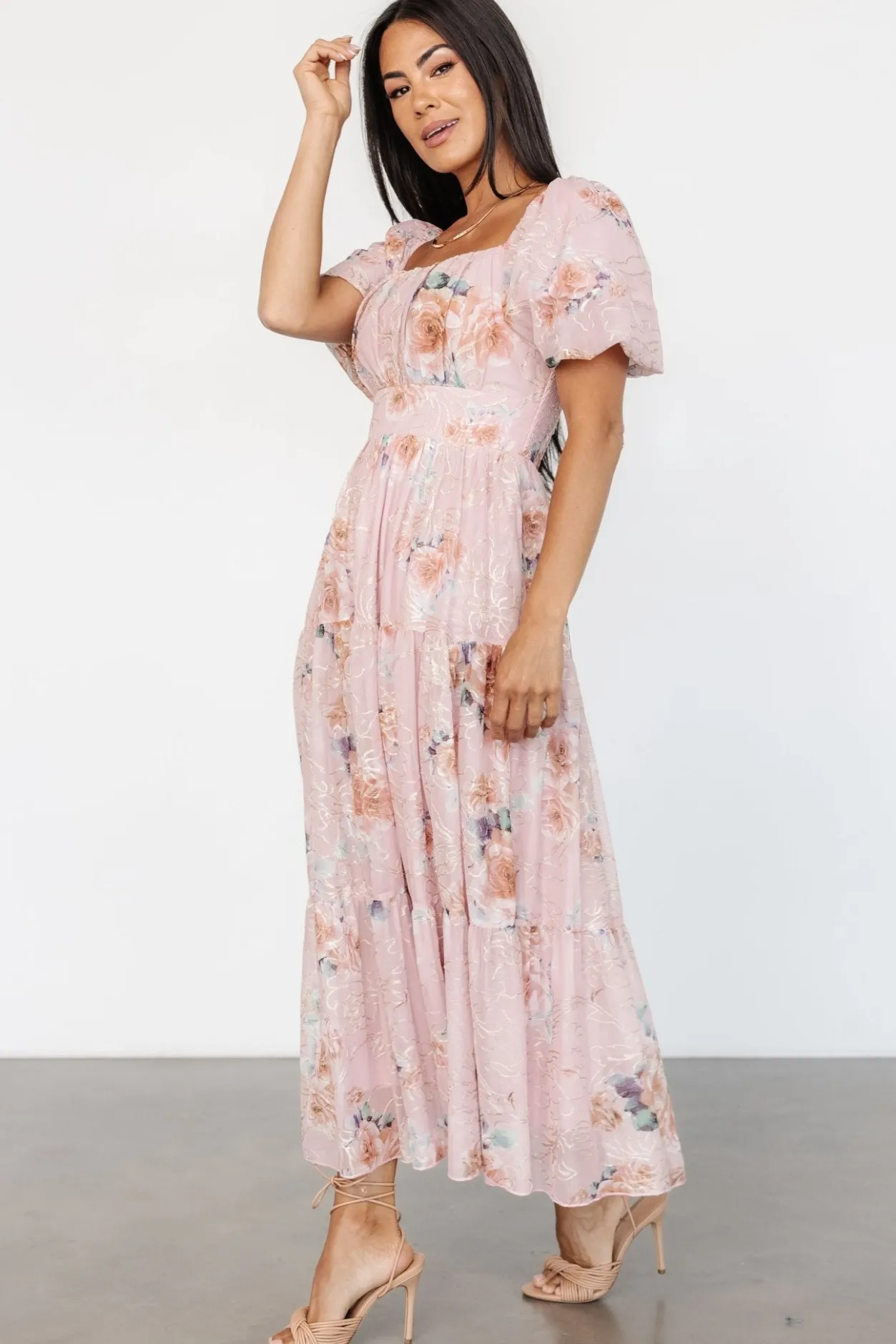Sale Baltic Born Annabeth Midi Dress | Blush Floral BlushFloral