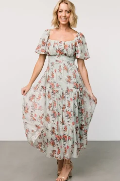 Fashion Baltic Born Annabeth Midi Dress | Eucalyptus Floral EucalyptusFloral