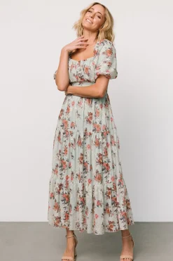 Fashion Baltic Born Annabeth Midi Dress | Eucalyptus Floral EucalyptusFloral