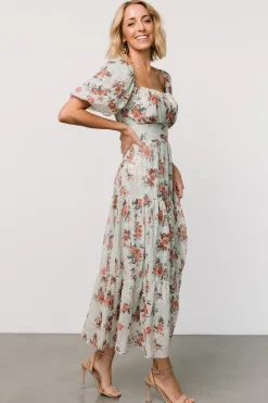 Fashion Baltic Born Annabeth Midi Dress | Eucalyptus Floral EucalyptusFloral