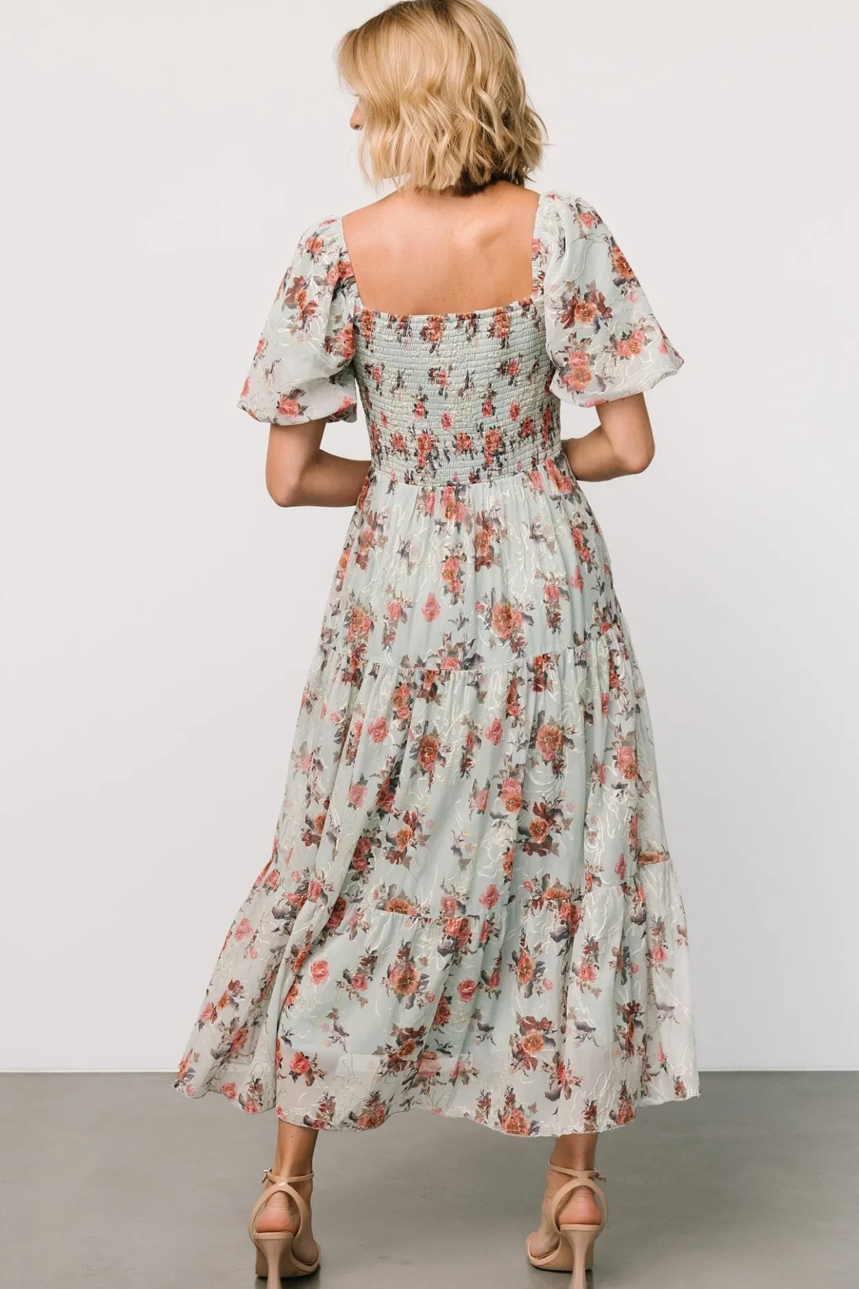 Fashion Baltic Born Annabeth Midi Dress | Eucalyptus Floral EucalyptusFloral