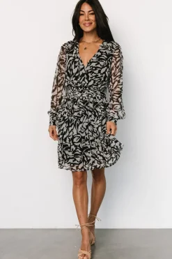 Sale Baltic Born Anne Short Dress | Black Print BlackPrint
