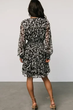 Sale Baltic Born Anne Short Dress | Black Print BlackPrint