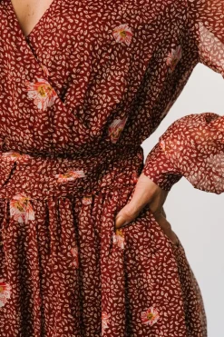 New Baltic Born Anne Short Dress | Rust Print RustPrint