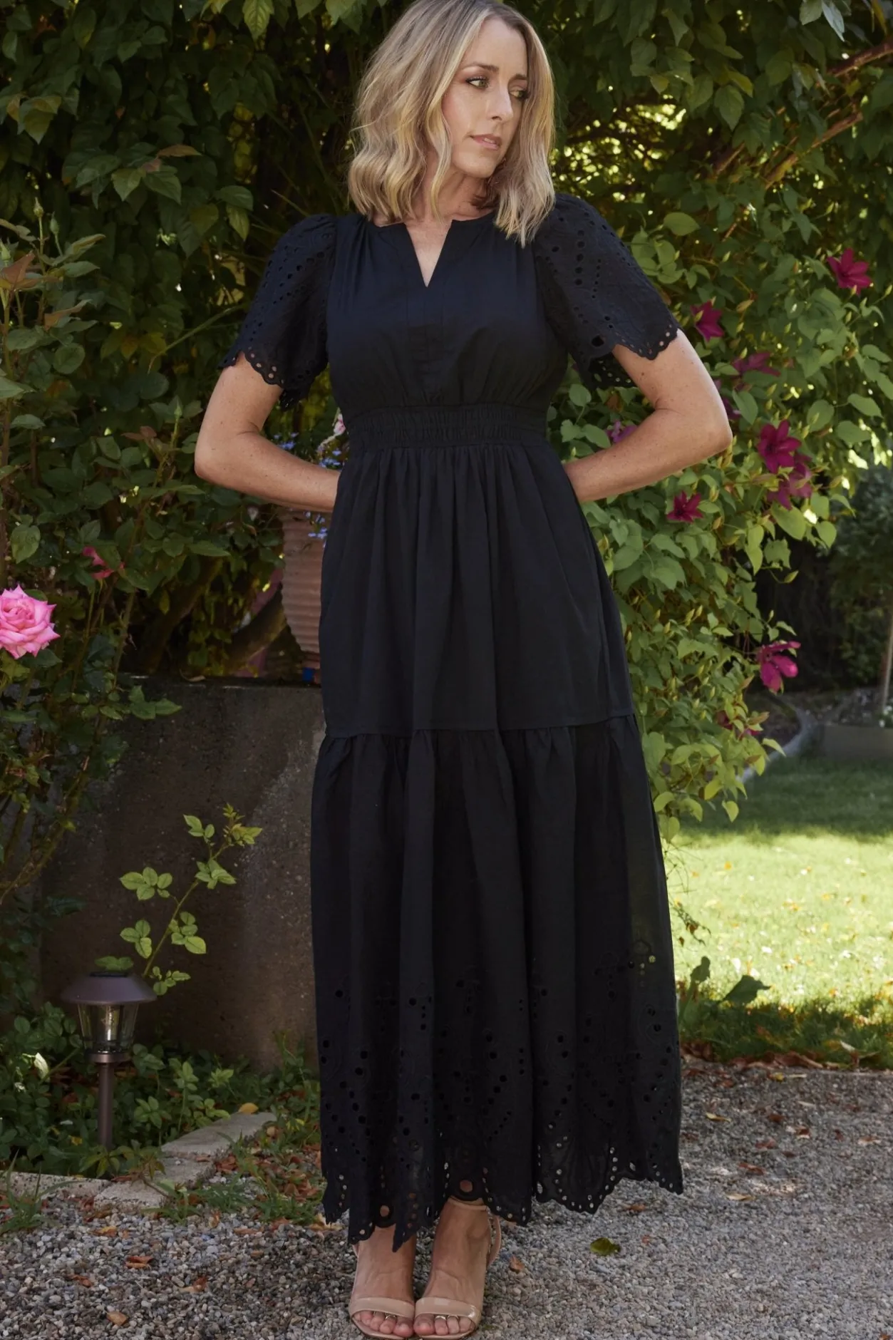 Sale Baltic Born Annette Eyelet Maxi Dress | Black