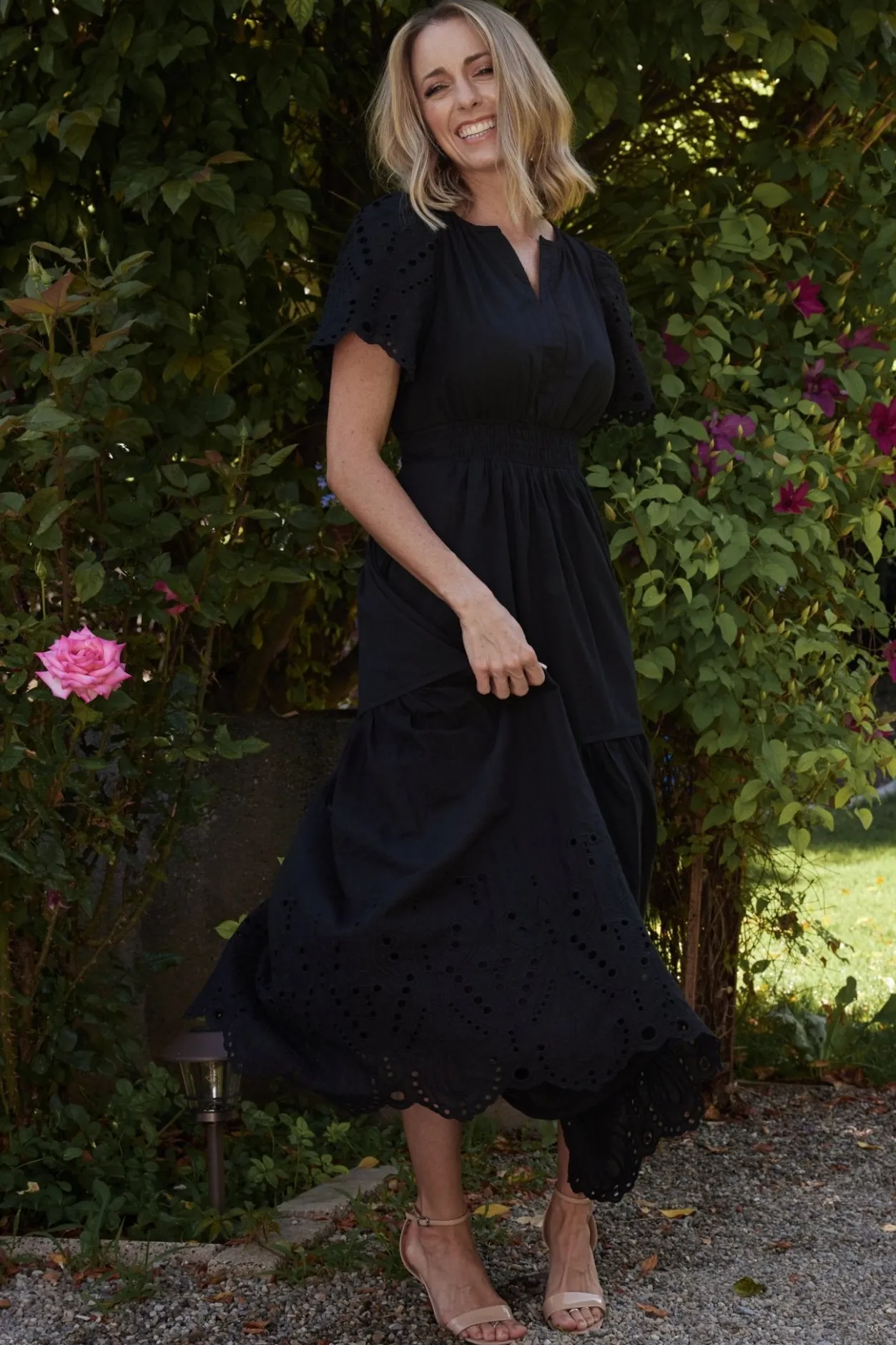 Sale Baltic Born Annette Eyelet Maxi Dress | Black