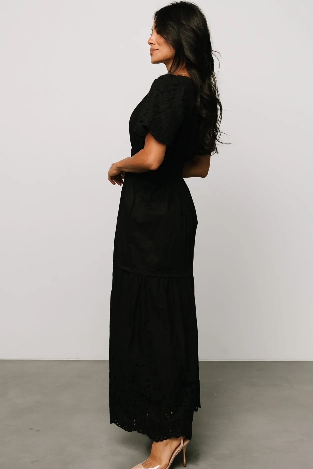 Sale Baltic Born Annette Eyelet Maxi Dress | Black
