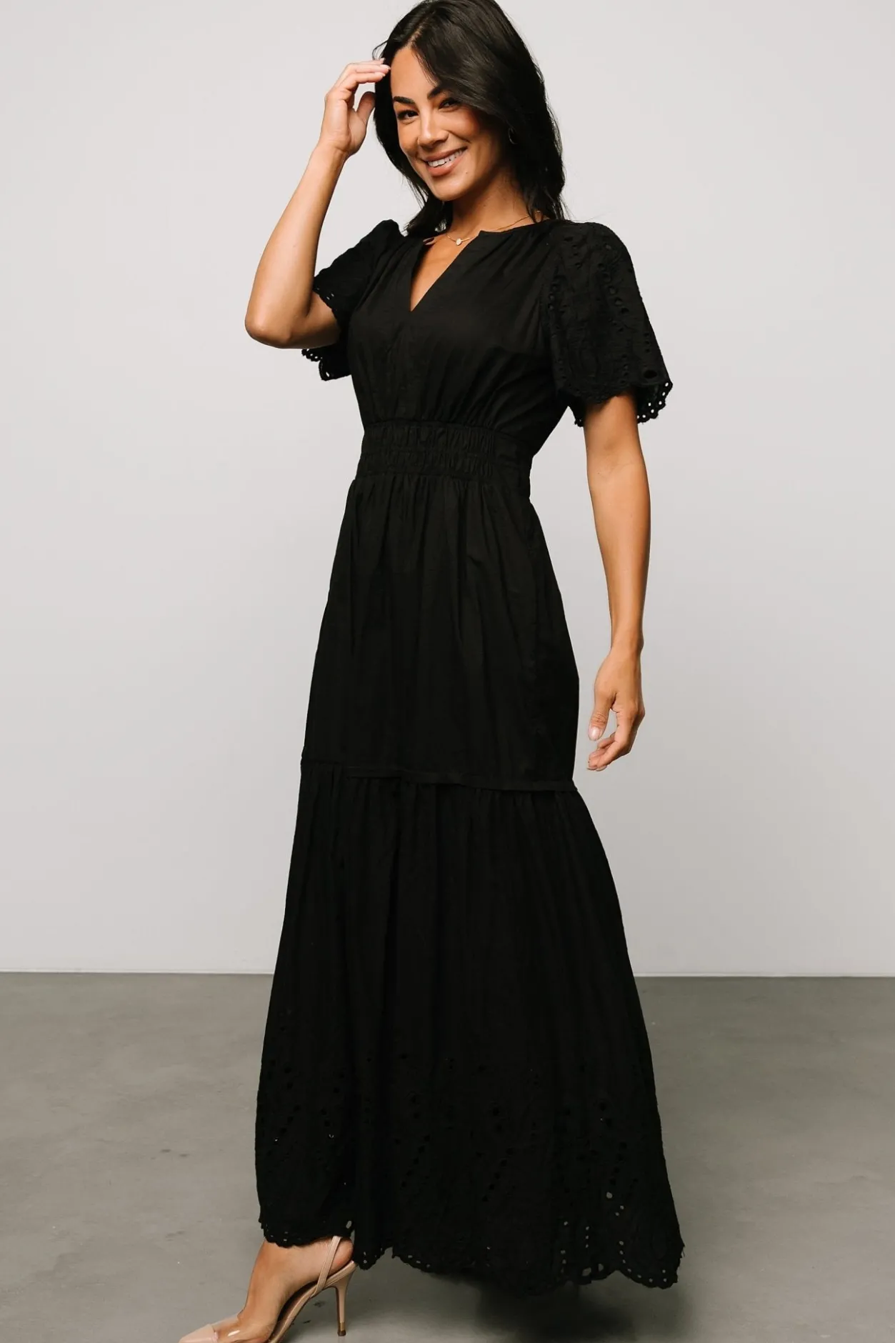 Sale Baltic Born Annette Eyelet Maxi Dress | Black