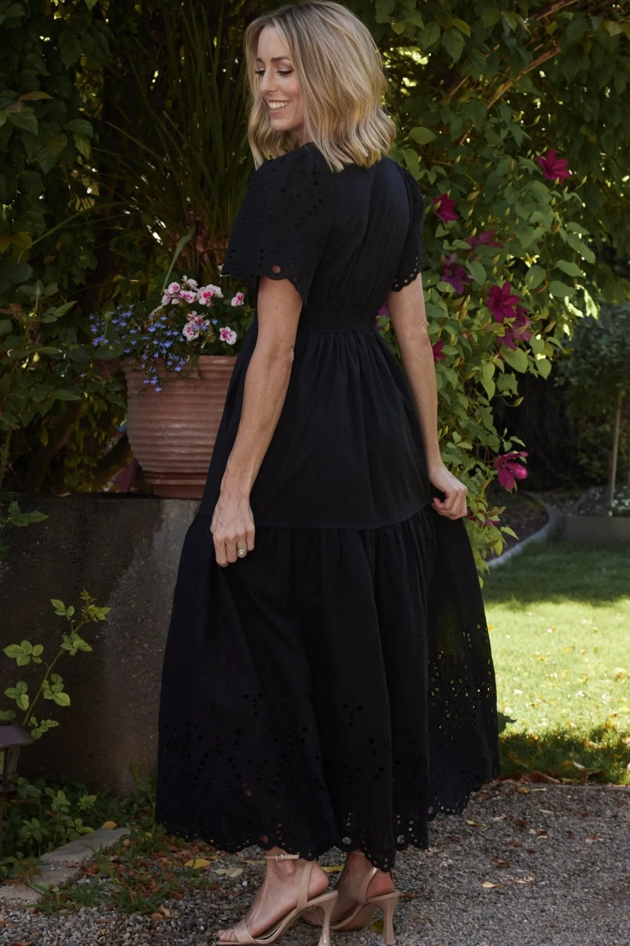 Sale Baltic Born Annette Eyelet Maxi Dress | Black
