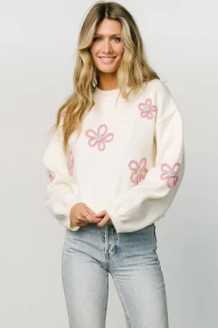 Online Baltic Born Annie Flower Knit Sweater | Cream