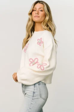 Online Baltic Born Annie Flower Knit Sweater | Cream
