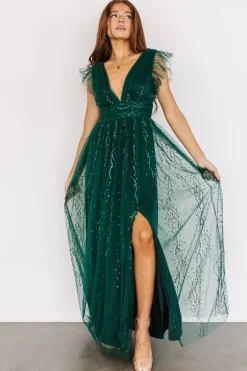 Fashion Baltic Born Annika Sequin Mesh Maxi Dress | Green