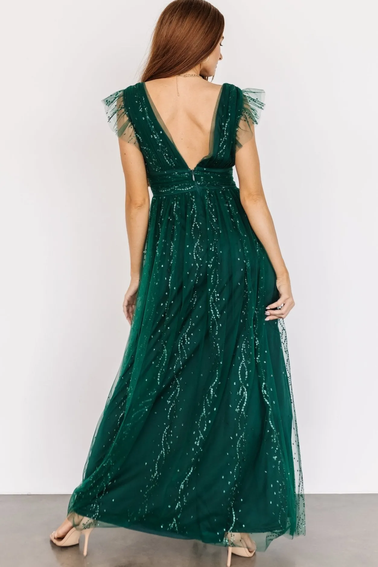 Fashion Baltic Born Annika Sequin Mesh Maxi Dress | Green