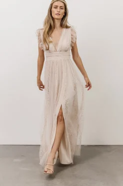 Discount Baltic Born Annika Sequin Mesh Maxi Dress | Nude Blush NudeBlush