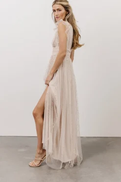 Discount Baltic Born Annika Sequin Mesh Maxi Dress | Nude Blush NudeBlush