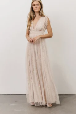 Discount Baltic Born Annika Sequin Mesh Maxi Dress | Nude Blush NudeBlush