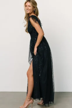 Online Baltic Born Annika Sequin Mesh Maxi Dress | Navy