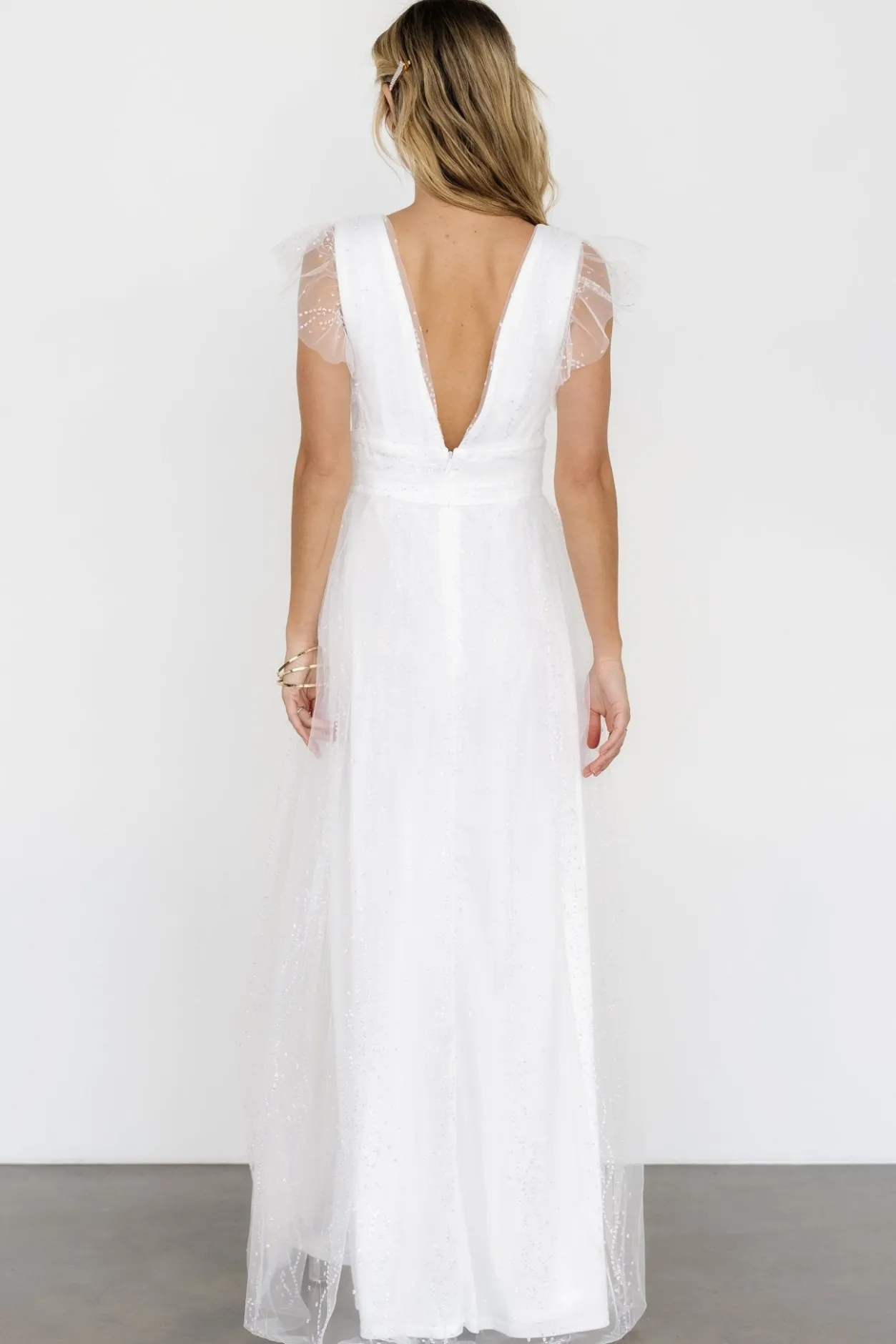 Discount Baltic Born Annika Sequin Mesh Maxi Dress | Off White OffWhite