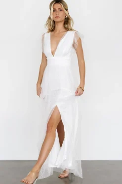 Discount Baltic Born Annika Sequin Mesh Maxi Dress | Off White OffWhite