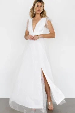 Discount Baltic Born Annika Sequin Mesh Maxi Dress | Off White OffWhite