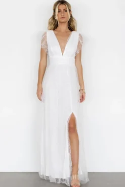 Discount Baltic Born Annika Sequin Mesh Maxi Dress | Off White OffWhite
