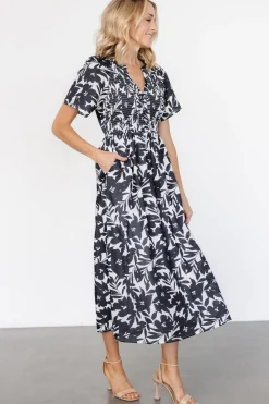 Discount Baltic Born Annise Midi Dress | Black Floral BlackFloral