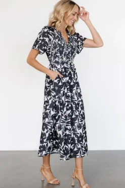 Discount Baltic Born Annise Midi Dress | Black Floral BlackFloral