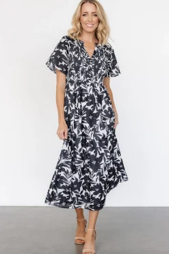 Discount Baltic Born Annise Midi Dress | Black Floral BlackFloral