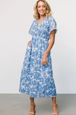 Hot Baltic Born Annise Midi Dress | Blue Floral BlueFloral