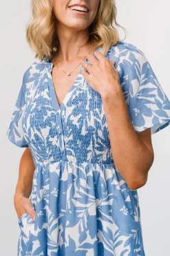 Hot Baltic Born Annise Midi Dress | Blue Floral BlueFloral