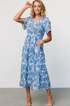 Hot Baltic Born Annise Midi Dress | Blue Floral BlueFloral