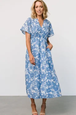 Hot Baltic Born Annise Midi Dress | Blue Floral BlueFloral