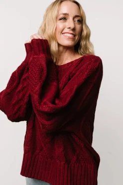 Discount Baltic Born Anthony Knit Sweater | Wine