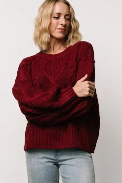 Discount Baltic Born Anthony Knit Sweater | Wine