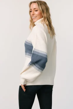 Online Baltic Born Antonov Turtle Neck Sweater | Blue + Cream Blue+Cream
