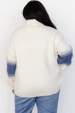 Online Baltic Born Antonov Turtle Neck Sweater | Blue + Cream Blue+Cream