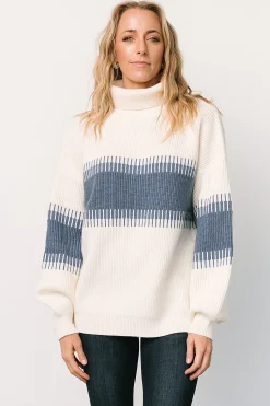 Online Baltic Born Antonov Turtle Neck Sweater | Blue + Cream Blue+Cream