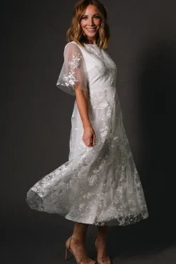 Outlet Baltic Born Arabella Embroidered Tulle Maxi Dress | White