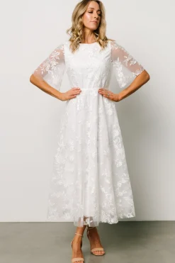 Outlet Baltic Born Arabella Embroidered Tulle Maxi Dress | White