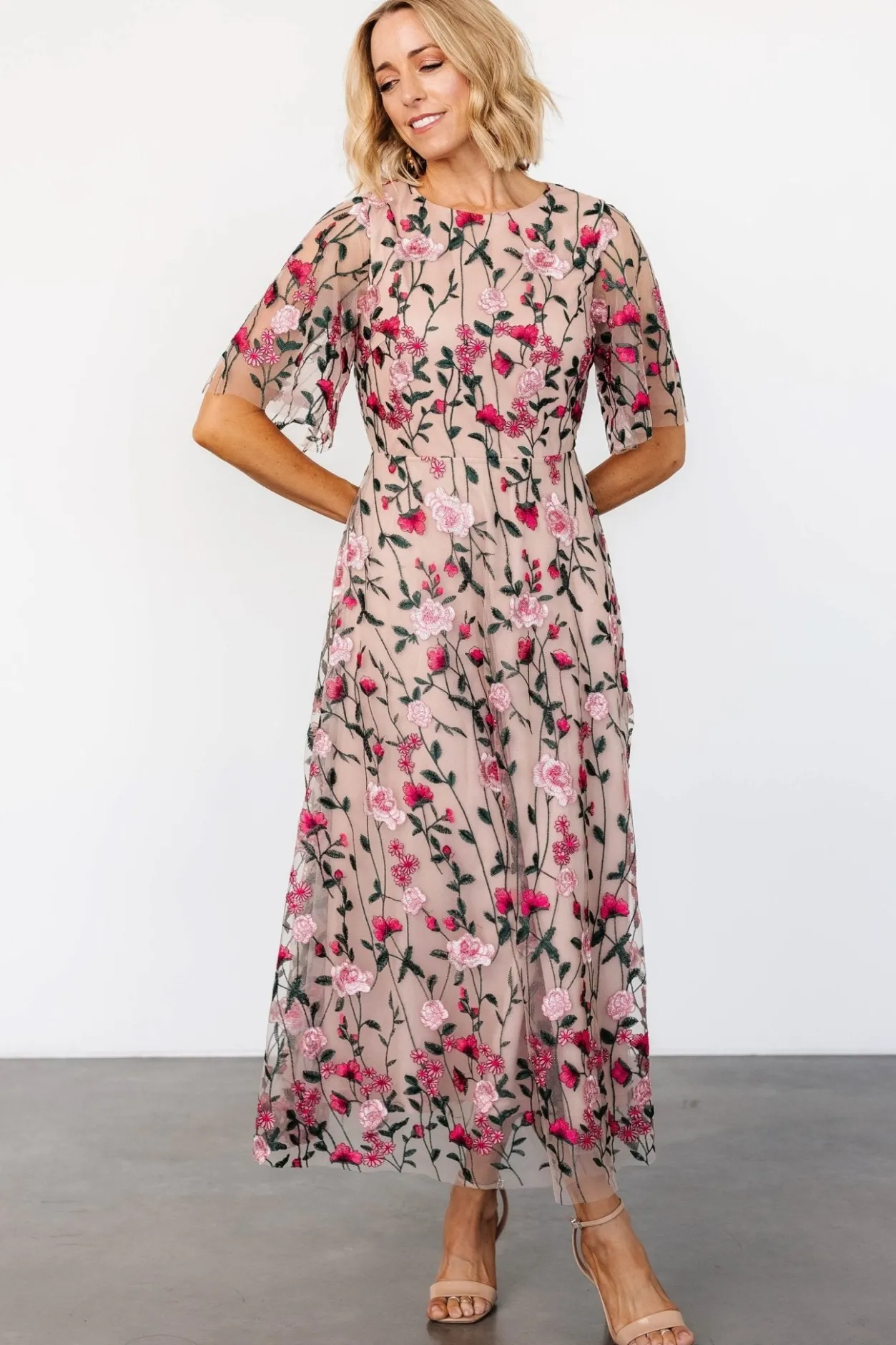 New Baltic Born Arabella Embroidered Tulle Maxi Dress | Rose Garden RoseGarden
