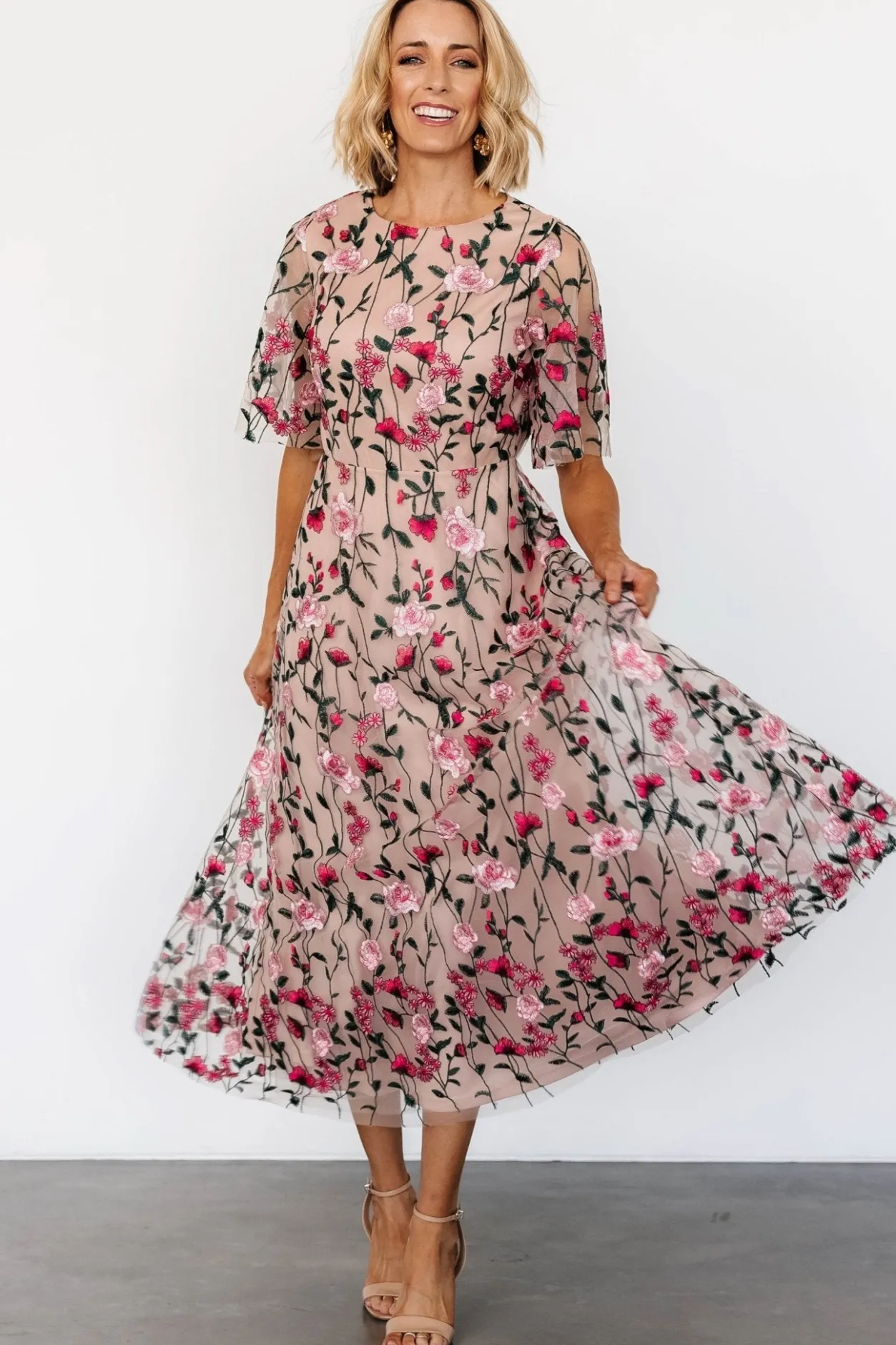 New Baltic Born Arabella Embroidered Tulle Maxi Dress | Rose Garden RoseGarden
