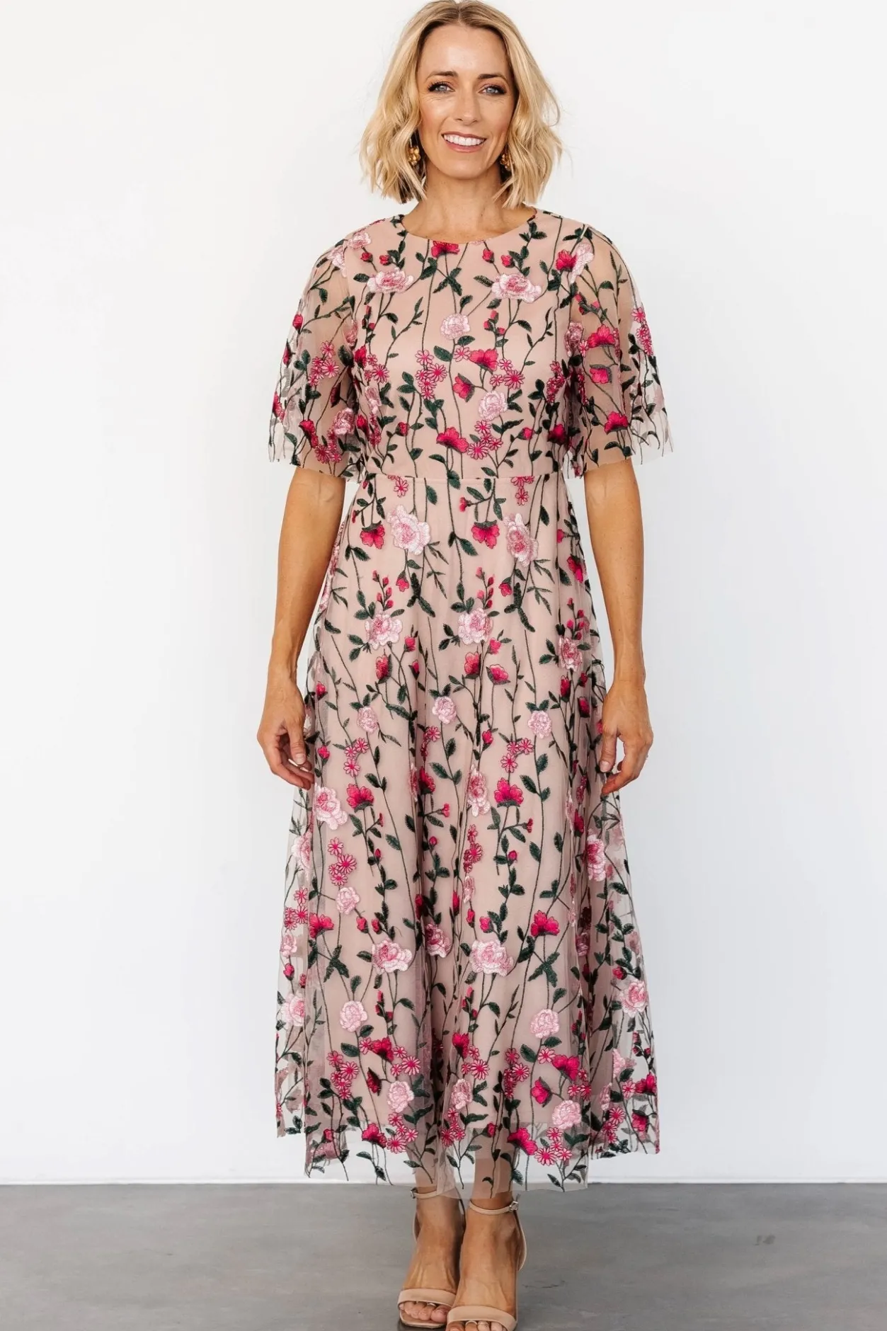 New Baltic Born Arabella Embroidered Tulle Maxi Dress | Rose Garden RoseGarden