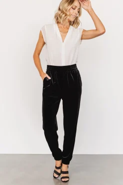 Clearance Baltic Born Archie Velvet Jogger Pants | Black