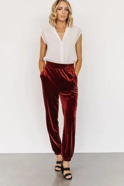 Online Baltic Born Archie Velvet Jogger Pants | Cinnamon