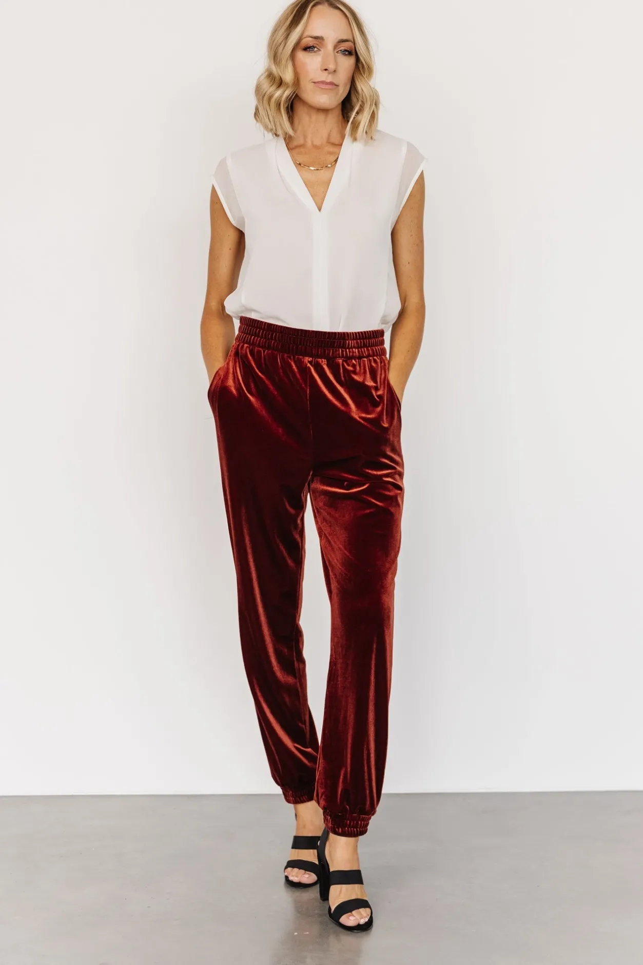 Online Baltic Born Archie Velvet Jogger Pants | Cinnamon