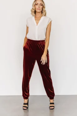 Online Baltic Born Archie Velvet Jogger Pants | Cinnamon