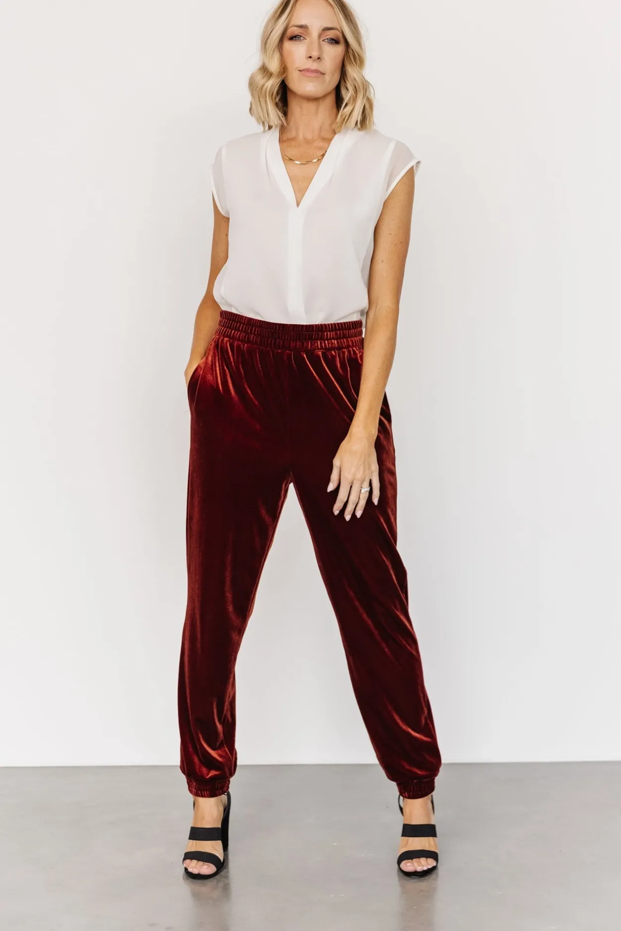 Online Baltic Born Archie Velvet Jogger Pants | Cinnamon